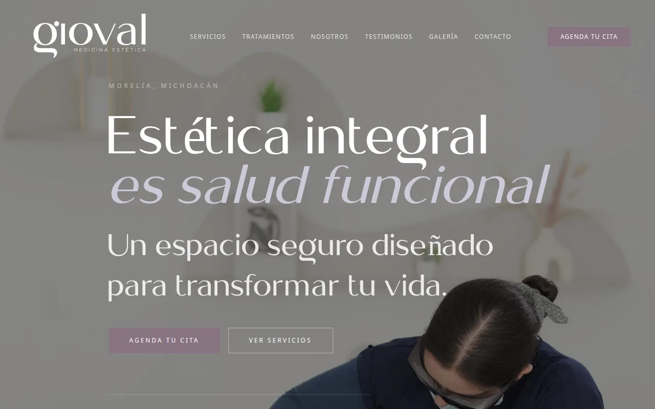 Portada del sitio de Gioval Medicina Estética